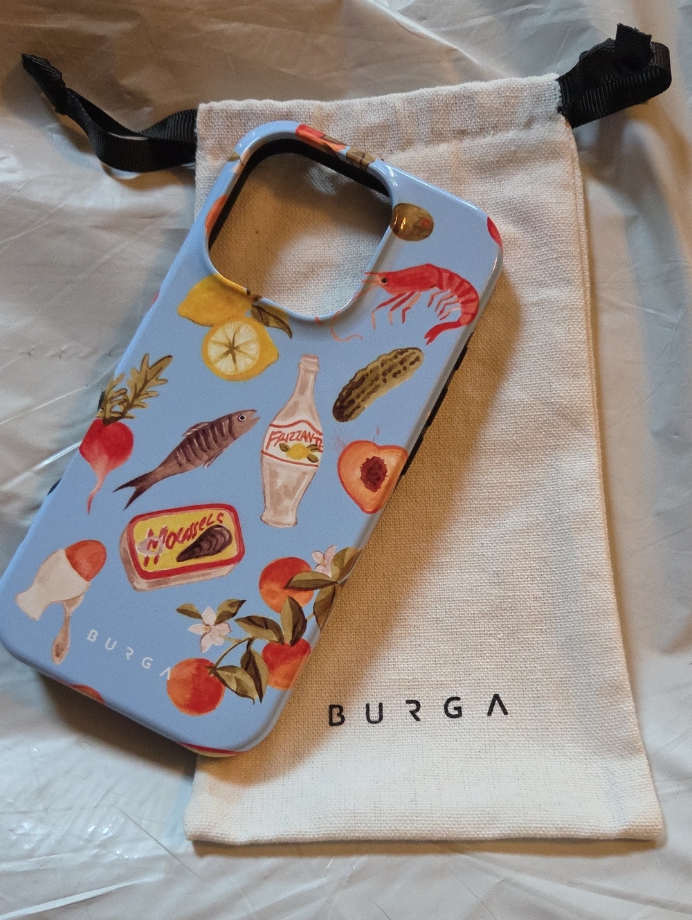 BURGA iPhone 11 Pro Max Case Food Print Shrimp Lemon w/ Original Pouch